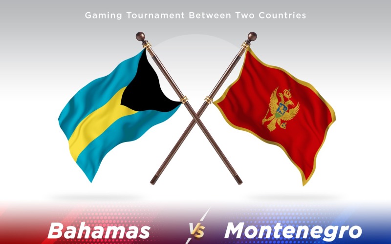 Bahamas kontra Montenegro Två flaggor
