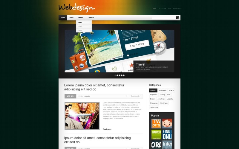 Безкоштовний макет веб -дизайну WordPress