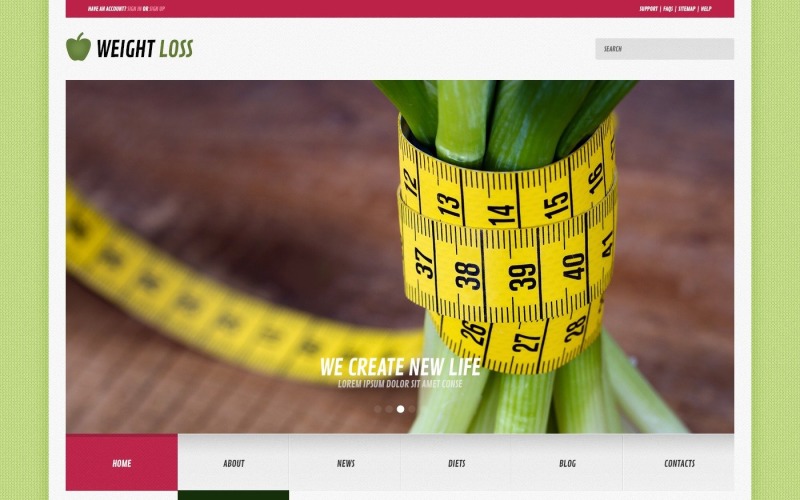 Gratis Green Weight Loss Responsive WordPress Theme
