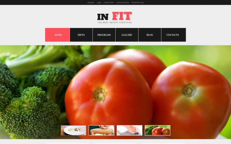 Gratis responsiv viktminskning webbplats mall för WordPress