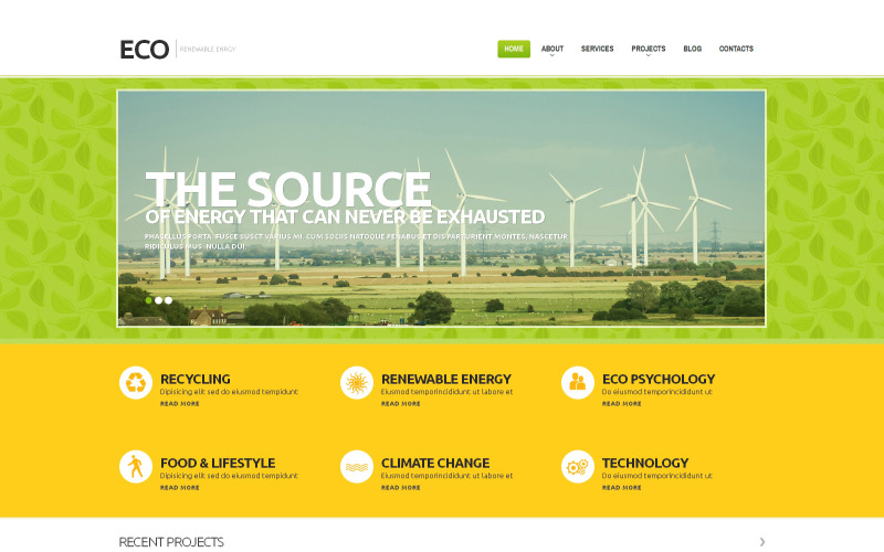 Ingyenes Bright Wind Energy Responsive WordPress téma
