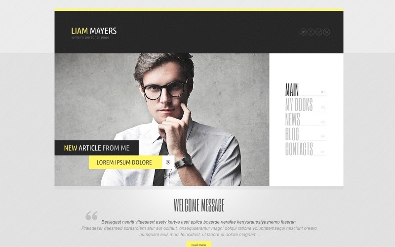 Kostenloses minimalistisches WordPress-Theme für die persönliche Seite von Schriftstellern