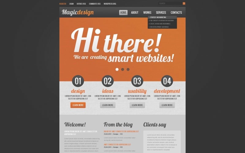 Modelo de WordPress gratuito para desenvolvimento da Web