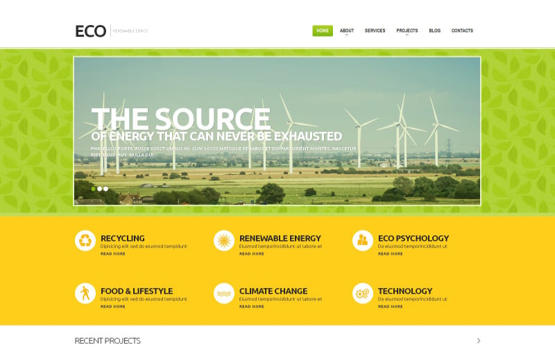 Tema de WordPress responsivo de energía eólica brillante gratis