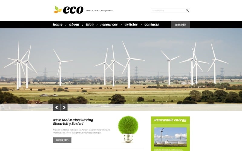 Tema gratuito de energía eólica para WordPress
