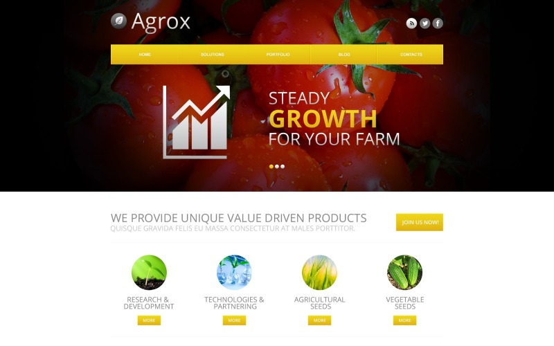 Zdarma téma webových stránek Red Agriculture pro WordPress