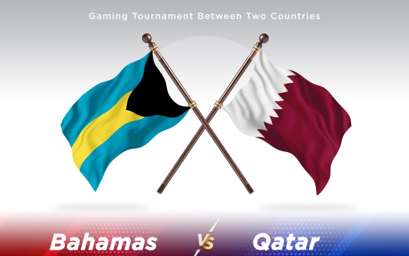 Bahamas kontra Qatar två flaggor