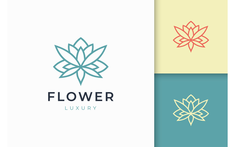Догляд за красою або квітковий логотип шаблон
