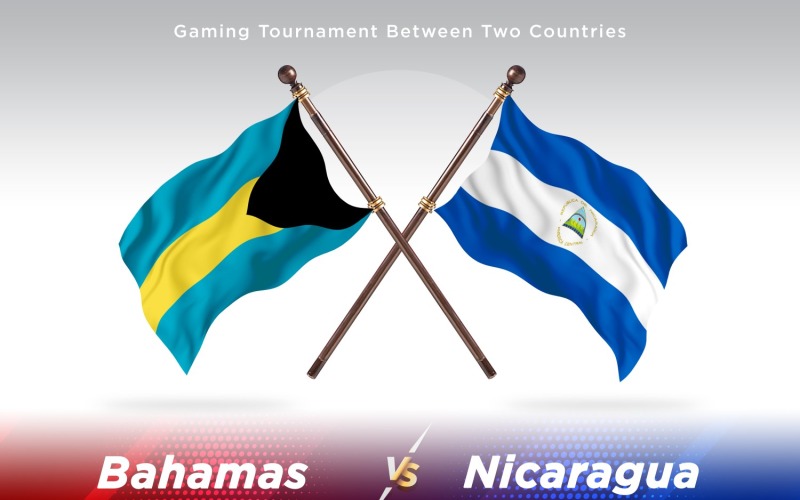 Duas bandeiras Bahamas contra Nicarágua