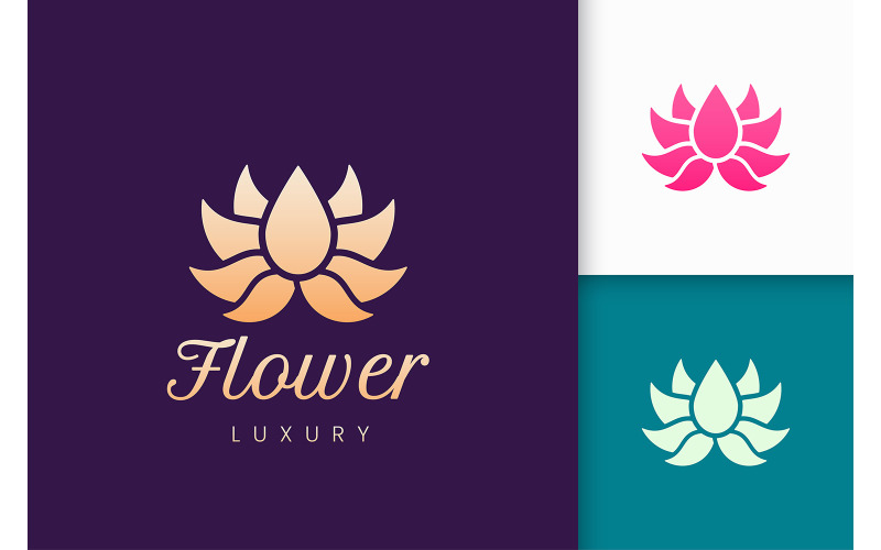 Modelo de logotipo de flor de lótus de luxo