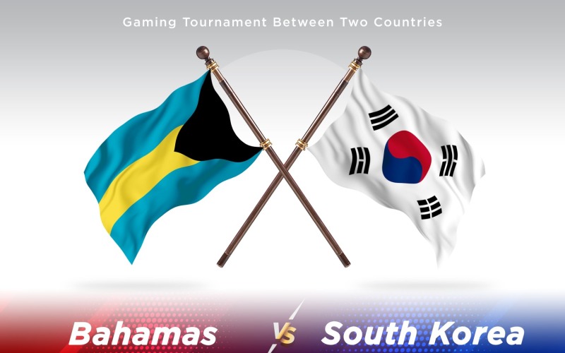 Bahamák kontra Dél -Korea Két zászló
