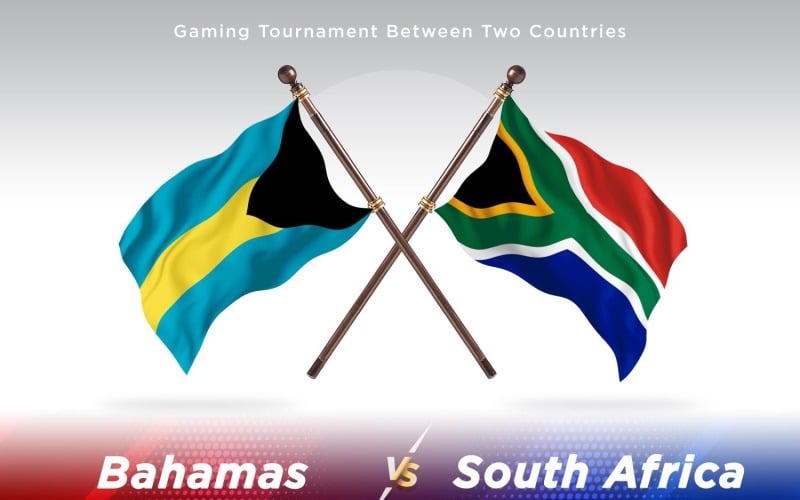 Bahamas contra duas bandeiras da África do Sul