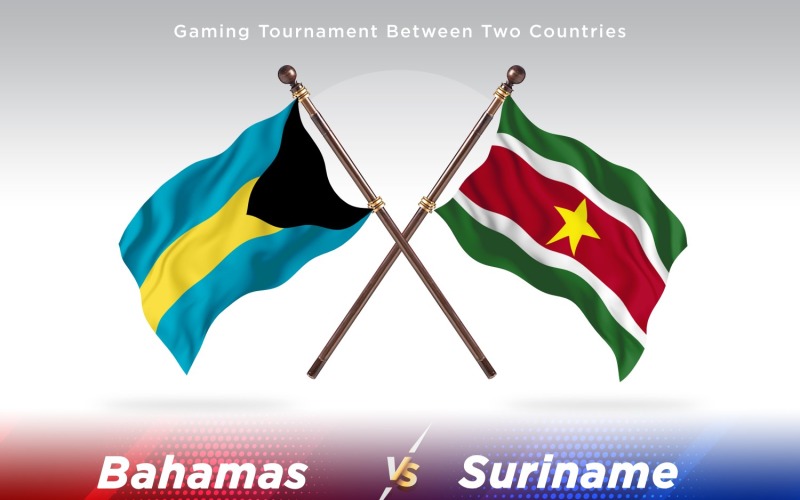 Bahamas kontra Surinam Två flaggor