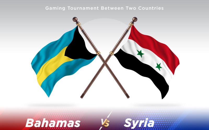 Bahamas kontra Syrien två flaggor