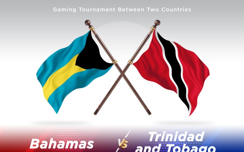 Bahamas kontra Trinidad och Tobago två flaggor