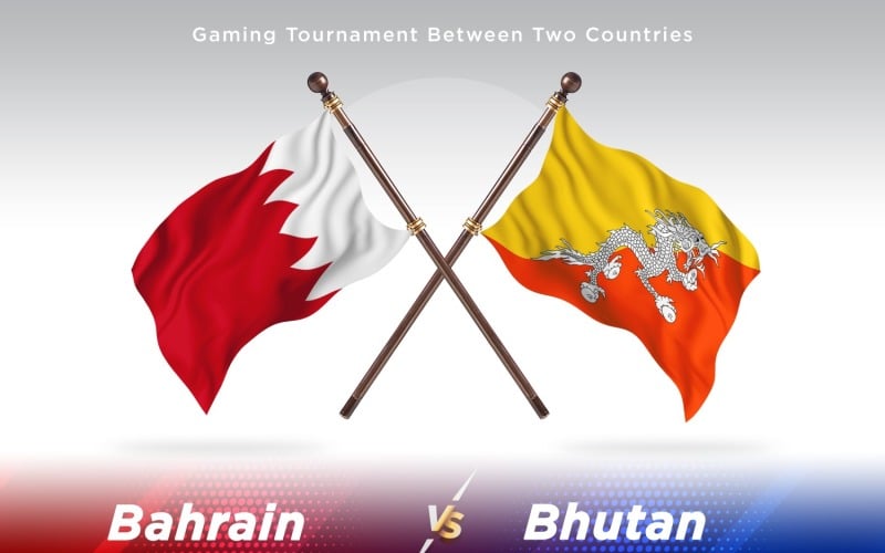 Bahrain contra duas bandeiras do Butão