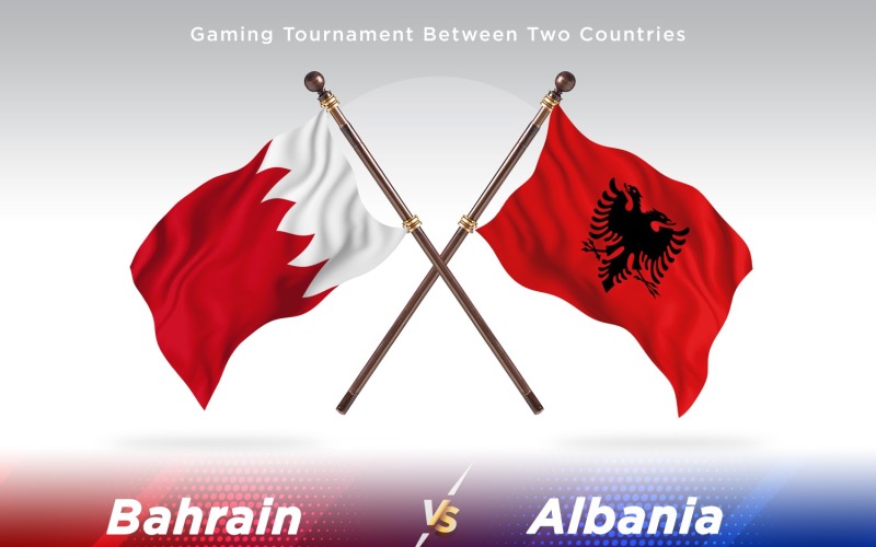 Bahrain kontra Albanien Två flaggor