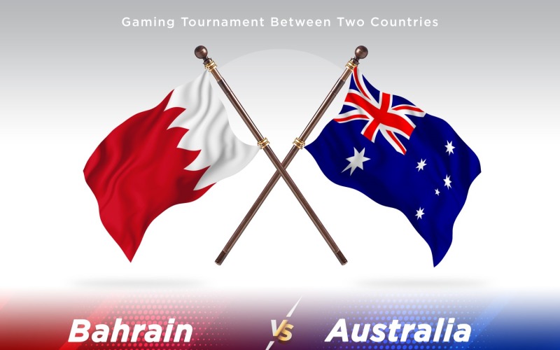 Bahrain kontra Australien två flaggor