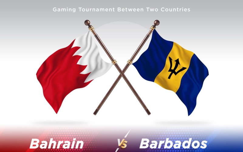 Bahrain versus Barbados Two Flags