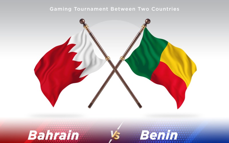 Bahrain versus Benin Two Flags