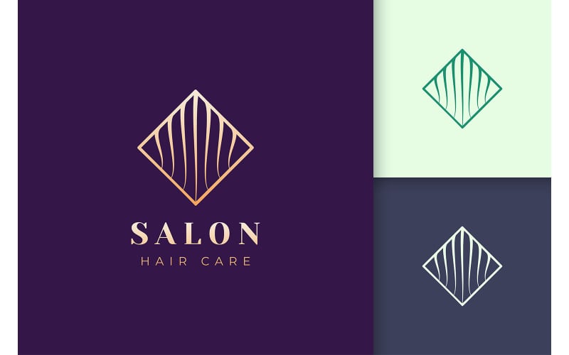 Haircut logo template in luxury shape