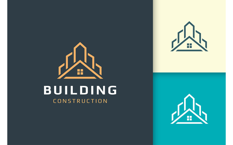 Modèle de logo de maison ou de bâtiment