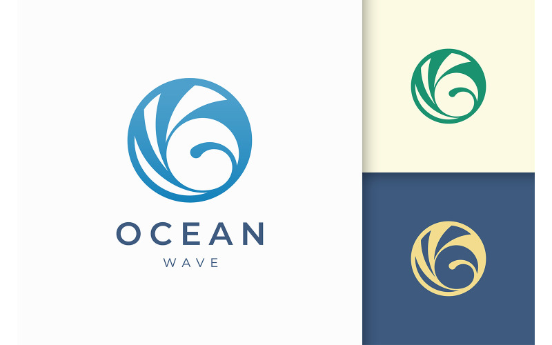Modelo de logotipo de água ou praia