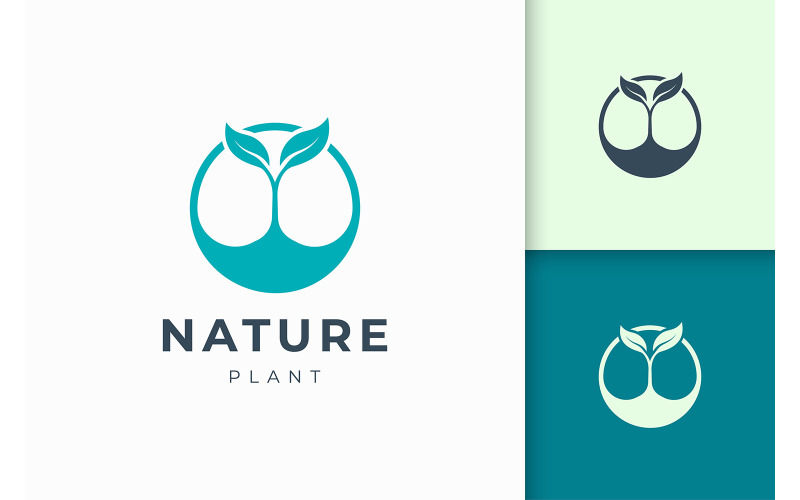 Modelo de logotipo de planta simples