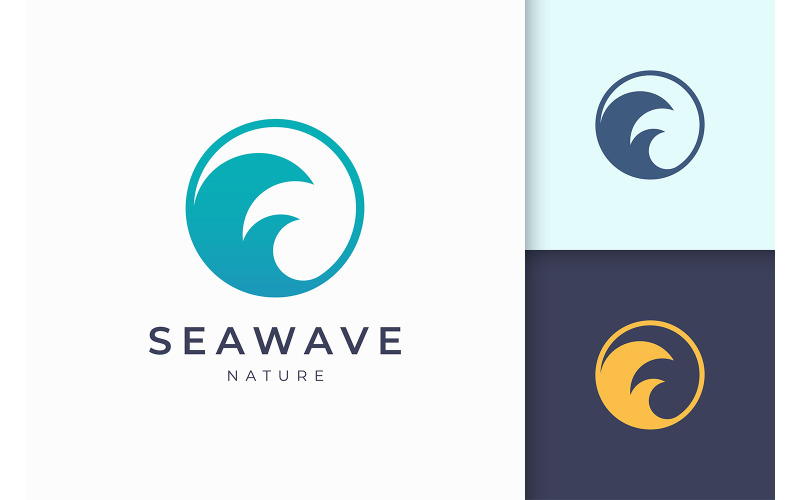 Ocean or sea wave logo template