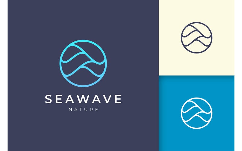 Prosty szablon logo morza lub oceanu