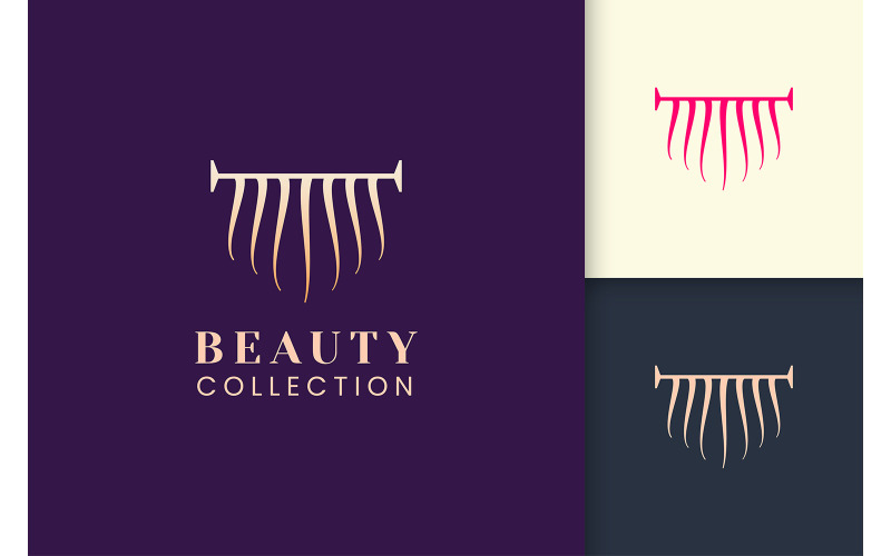 Salon schoonheid logo sjabloon met haarvorm