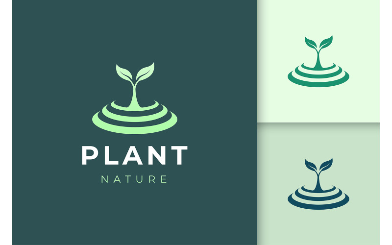 天然植物有机标志模板