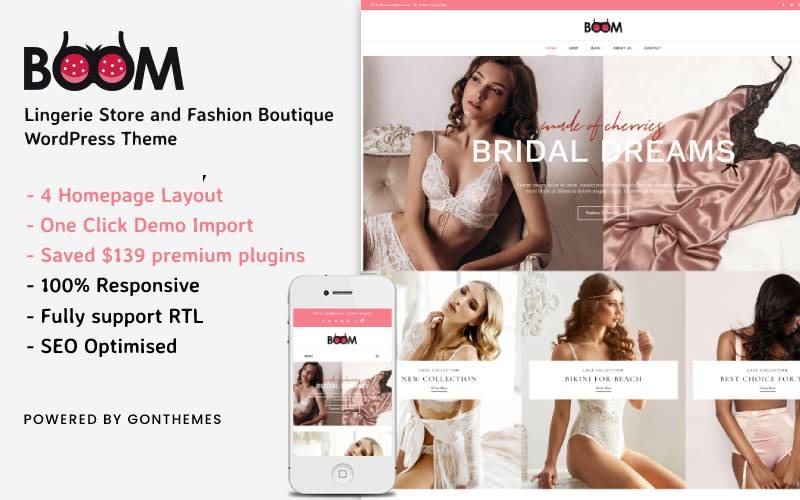 Boom - Тема WooCommerce для магазина нижнего белья и модного бутика