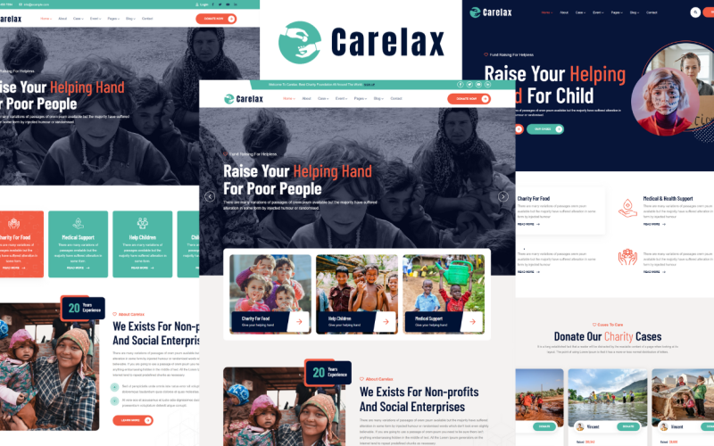 Carelax - modelo HTML5 da NonProfit & Charity Foundation