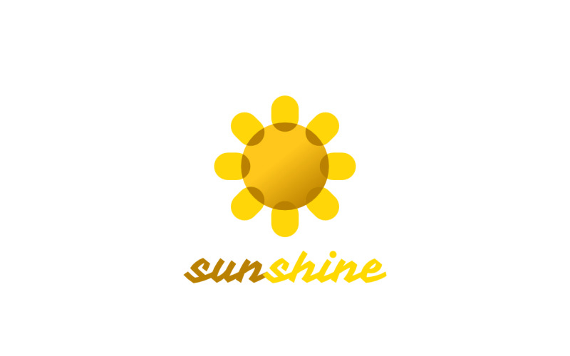 Concept de conception de logo de soleil jaune