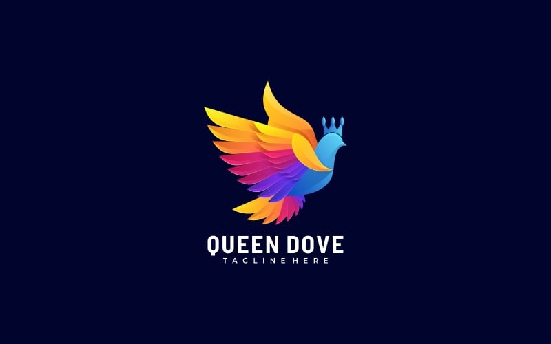 Kraliçe Güvercin Renkli Logo Tarzı