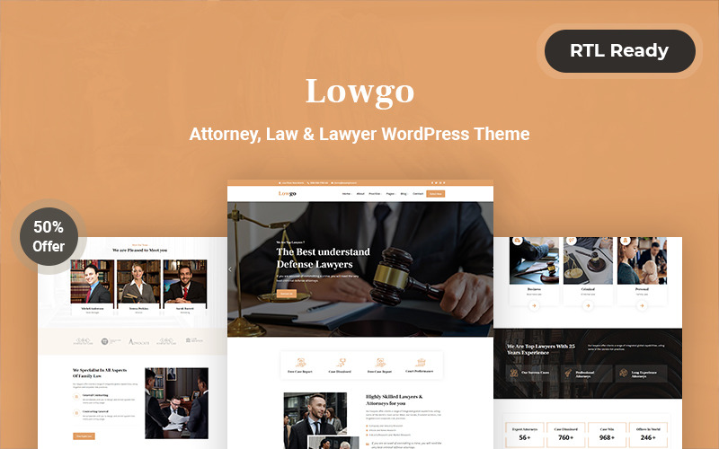 Lowgo ügyvéd, jogász és ügyvéd WordPress téma
