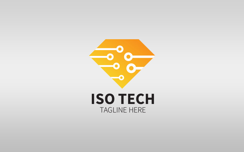 Modello di progettazione del logo ISO Tech