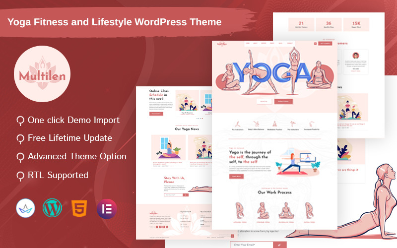Multilen - Tema WordPress Yoga Gym Fitness e stile di vita