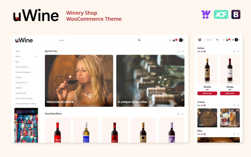 UWINE - Tema WooCommerce del negozio di cantine