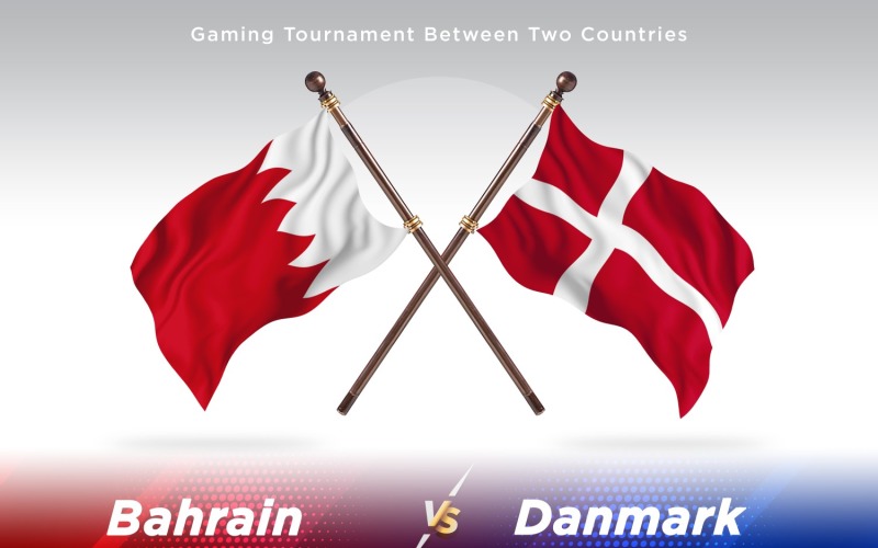 Bahrain contro Danimarca Two Flags