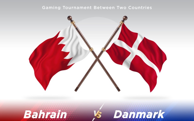 Bahrain kontra Danmark två flaggor