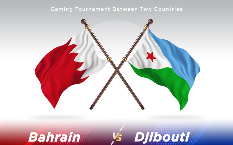 Bahrain kontra Djibouti två flaggor