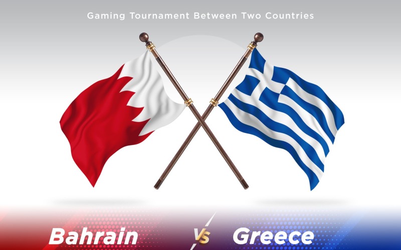 Bahrain kontra Grekland Två flaggor