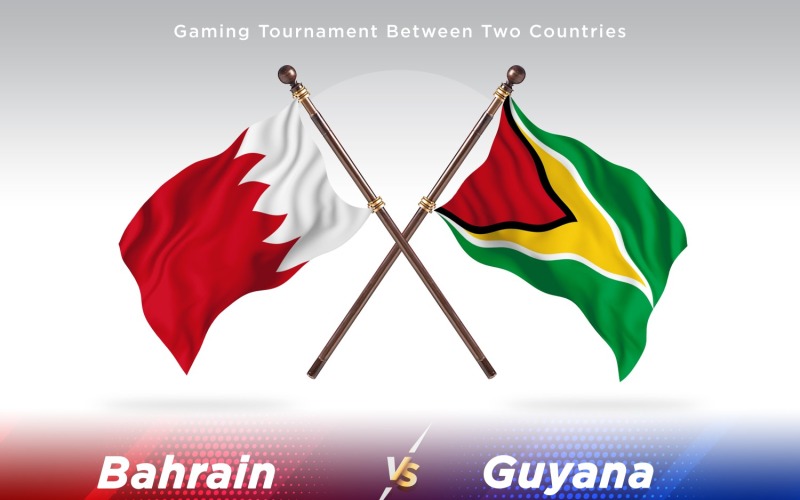 Bahrain kontra Guyana två flaggor