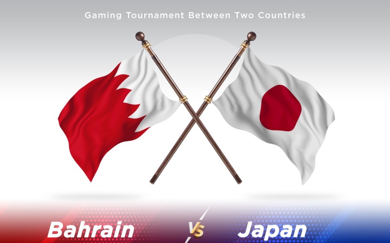 Bahrain kontra japan Två flaggor