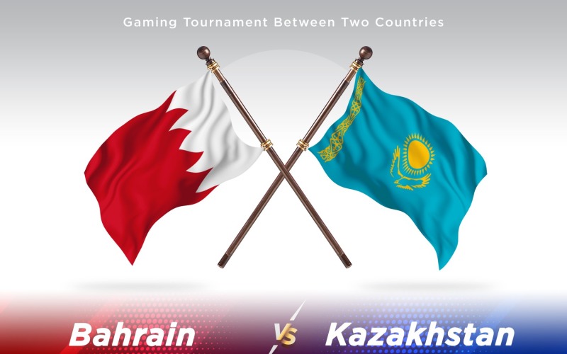 Bahrain kontra Kazakstan Två flaggor