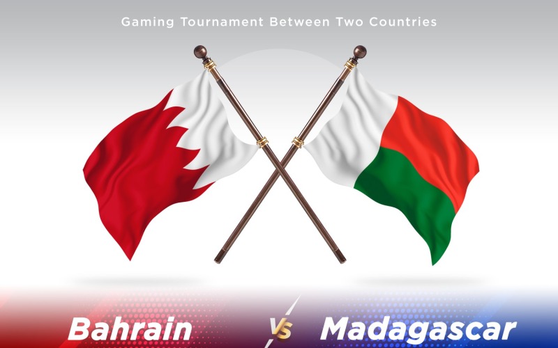Bahrain kontra Madagaskar Två flaggor