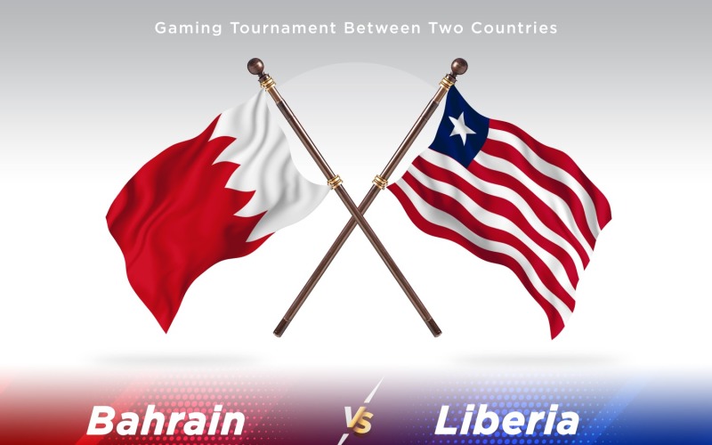 Bahrain versus Liberia Two Flags