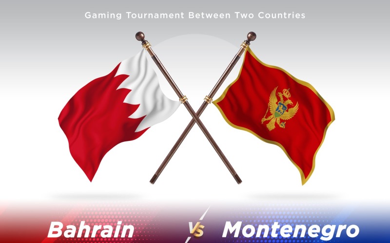Bahrain kontra Montenegro Två flaggor